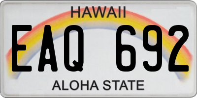 HI license plate EAQ692