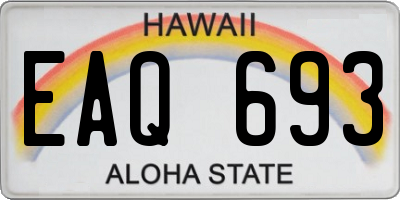 HI license plate EAQ693