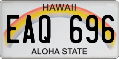 HI license plate EAQ696