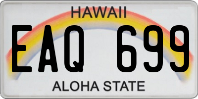 HI license plate EAQ699