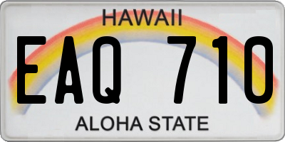 HI license plate EAQ710