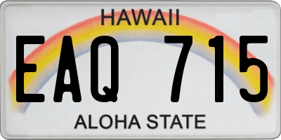 HI license plate EAQ715