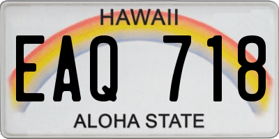 HI license plate EAQ718