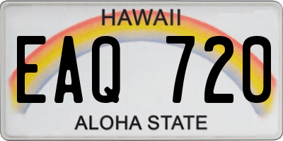 HI license plate EAQ720