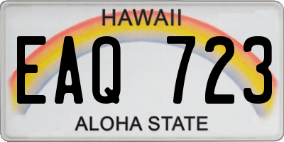 HI license plate EAQ723