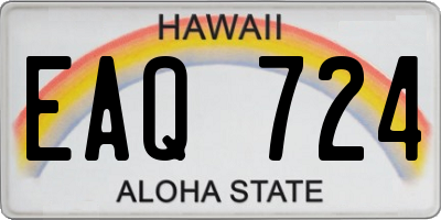 HI license plate EAQ724