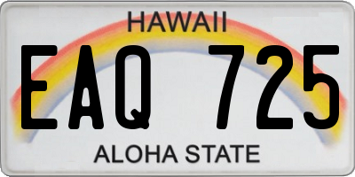 HI license plate EAQ725