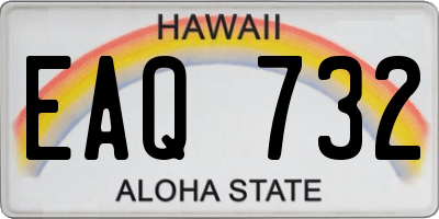 HI license plate EAQ732