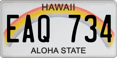 HI license plate EAQ734