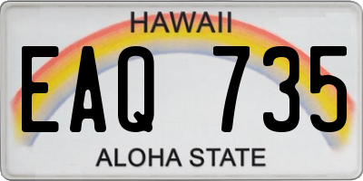 HI license plate EAQ735