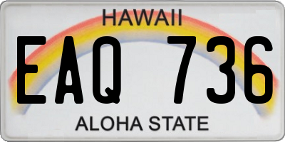 HI license plate EAQ736