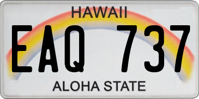 HI license plate EAQ737