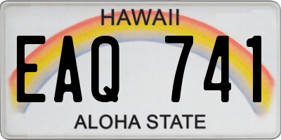 HI license plate EAQ741