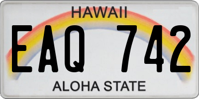 HI license plate EAQ742