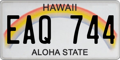 HI license plate EAQ744
