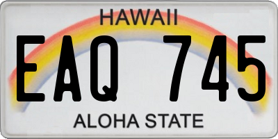 HI license plate EAQ745