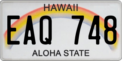 HI license plate EAQ748