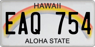 HI license plate EAQ754