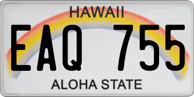 HI license plate EAQ755