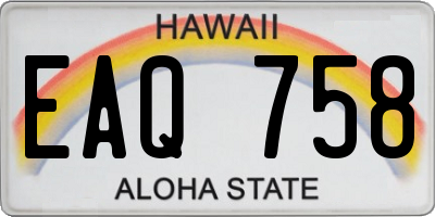HI license plate EAQ758
