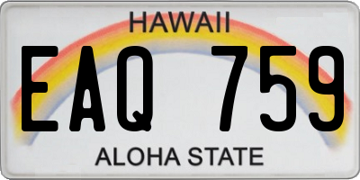 HI license plate EAQ759