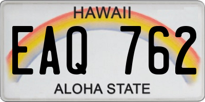 HI license plate EAQ762