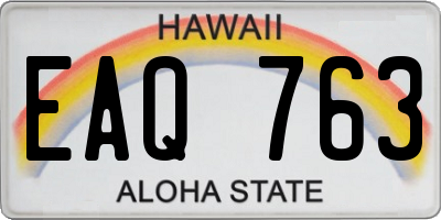 HI license plate EAQ763