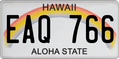 HI license plate EAQ766