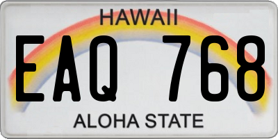 HI license plate EAQ768