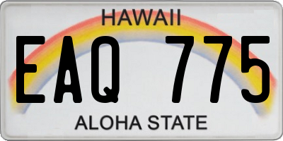 HI license plate EAQ775