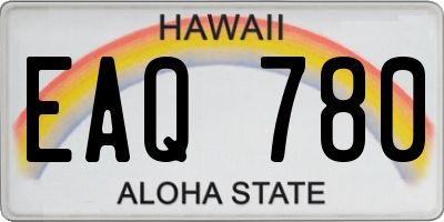 HI license plate EAQ780