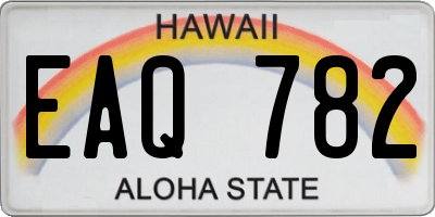 HI license plate EAQ782