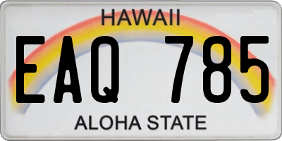 HI license plate EAQ785