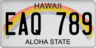 HI license plate EAQ789