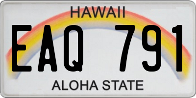 HI license plate EAQ791