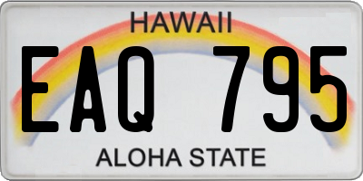 HI license plate EAQ795