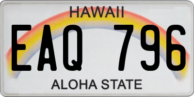 HI license plate EAQ796