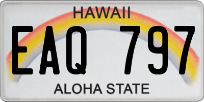 HI license plate EAQ797
