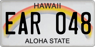 HI license plate EAR048