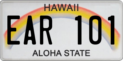 HI license plate EAR101