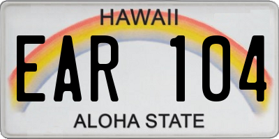 HI license plate EAR104