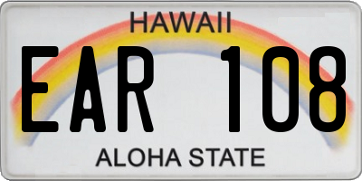 HI license plate EAR108