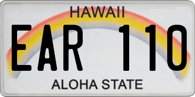 HI license plate EAR110