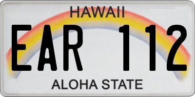 HI license plate EAR112