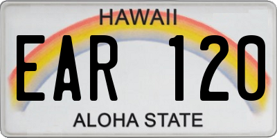 HI license plate EAR120