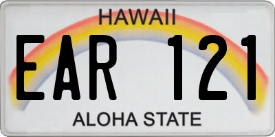 HI license plate EAR121