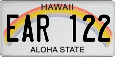 HI license plate EAR122