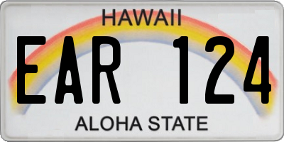 HI license plate EAR124