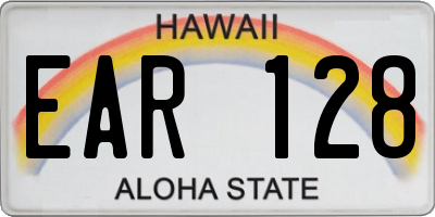 HI license plate EAR128