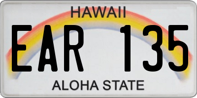 HI license plate EAR135
